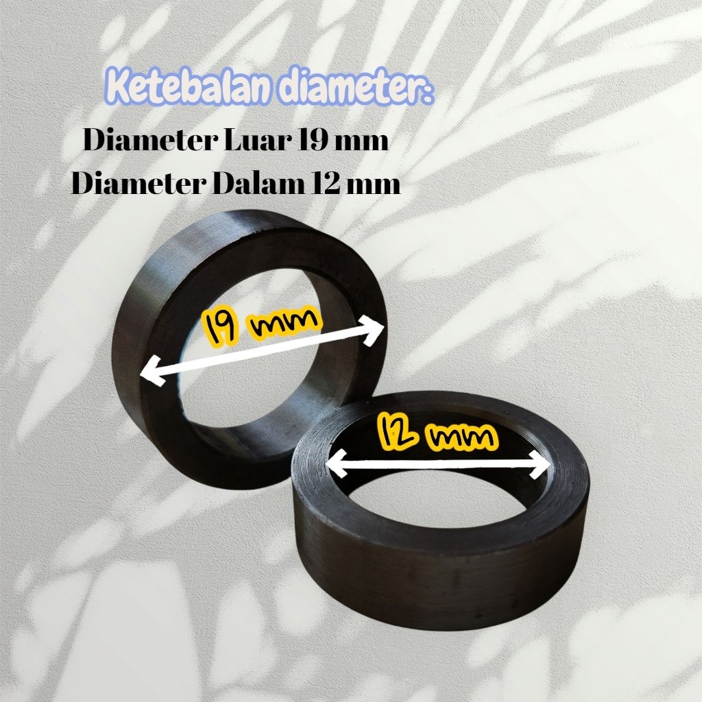 Bosh As Besi (Bushing Besi) Diameter Luar 19 Mm Diameter Dalam 12 Mm