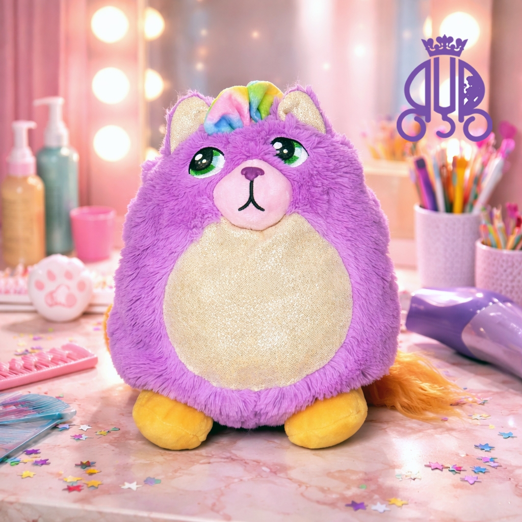 Boneka karakter kucing Missfitten warna ungu