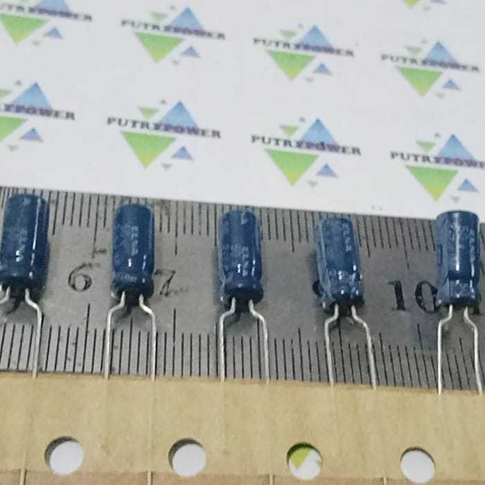 ELNA 2.2uf 50v d5x12mm elko kapasitor 2,2uf 50v elco capacitor elna biru renceng ELNA 2.2uf 50v d5x1