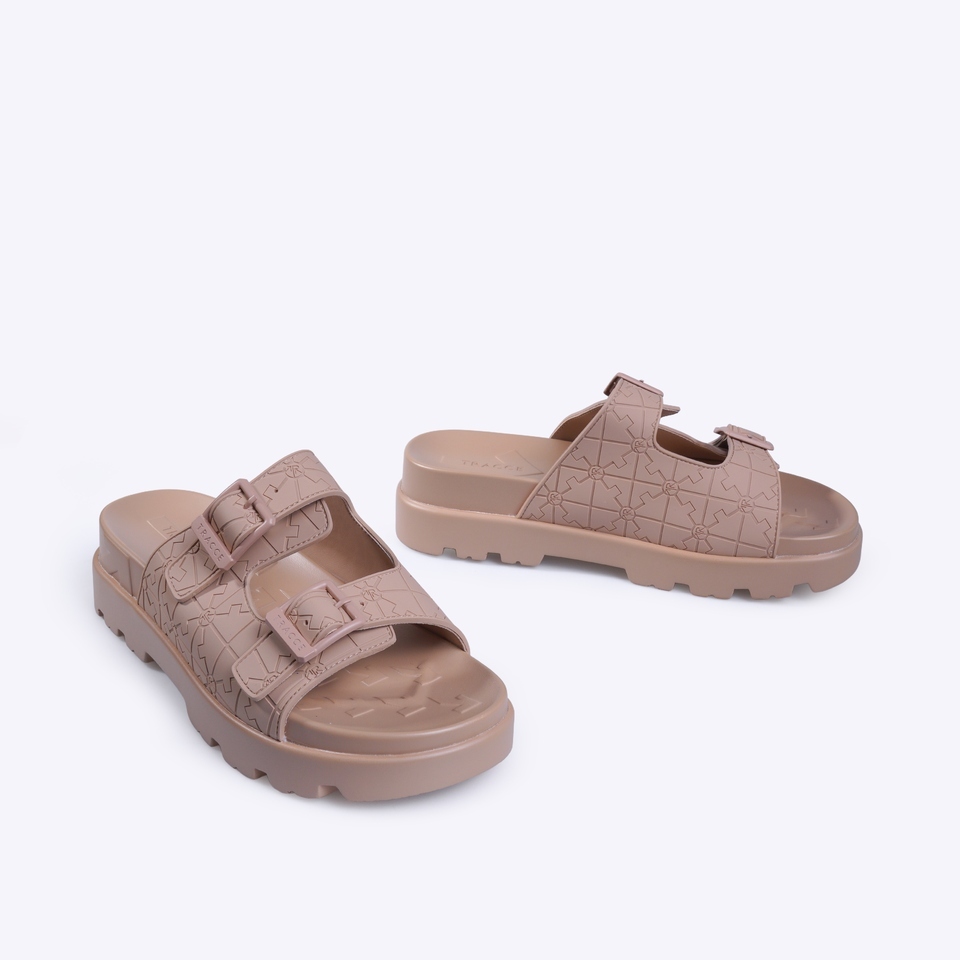 Everbest Tracce Yvanna Sandal Wanita Almond Black & Light Yellow
