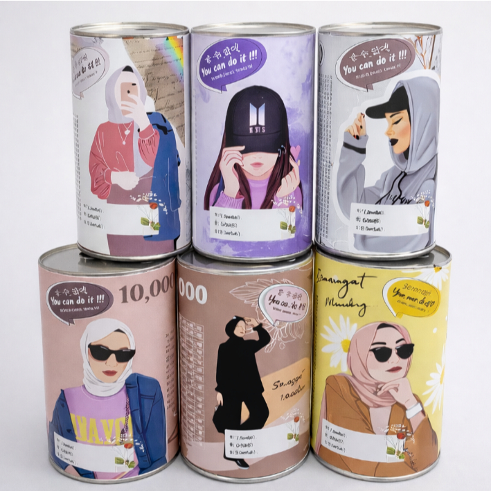 celengan target celengan buka tutup dan permanen celengan kaleng