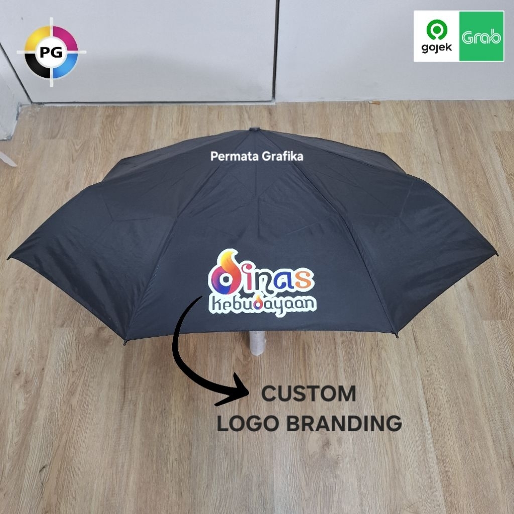 Payung lipat manual custom logo atau payung lipat otomatis custom logo