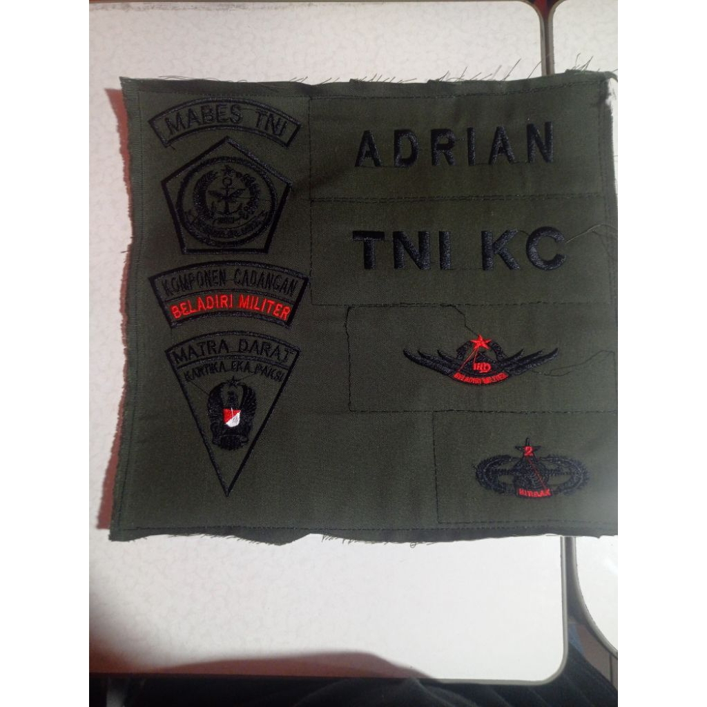 Atribut bordir Tni Kc satuan