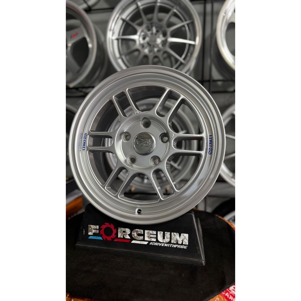 velg mobil enkei rpf r15 hyper silver pcd 5x114 kondisi baru