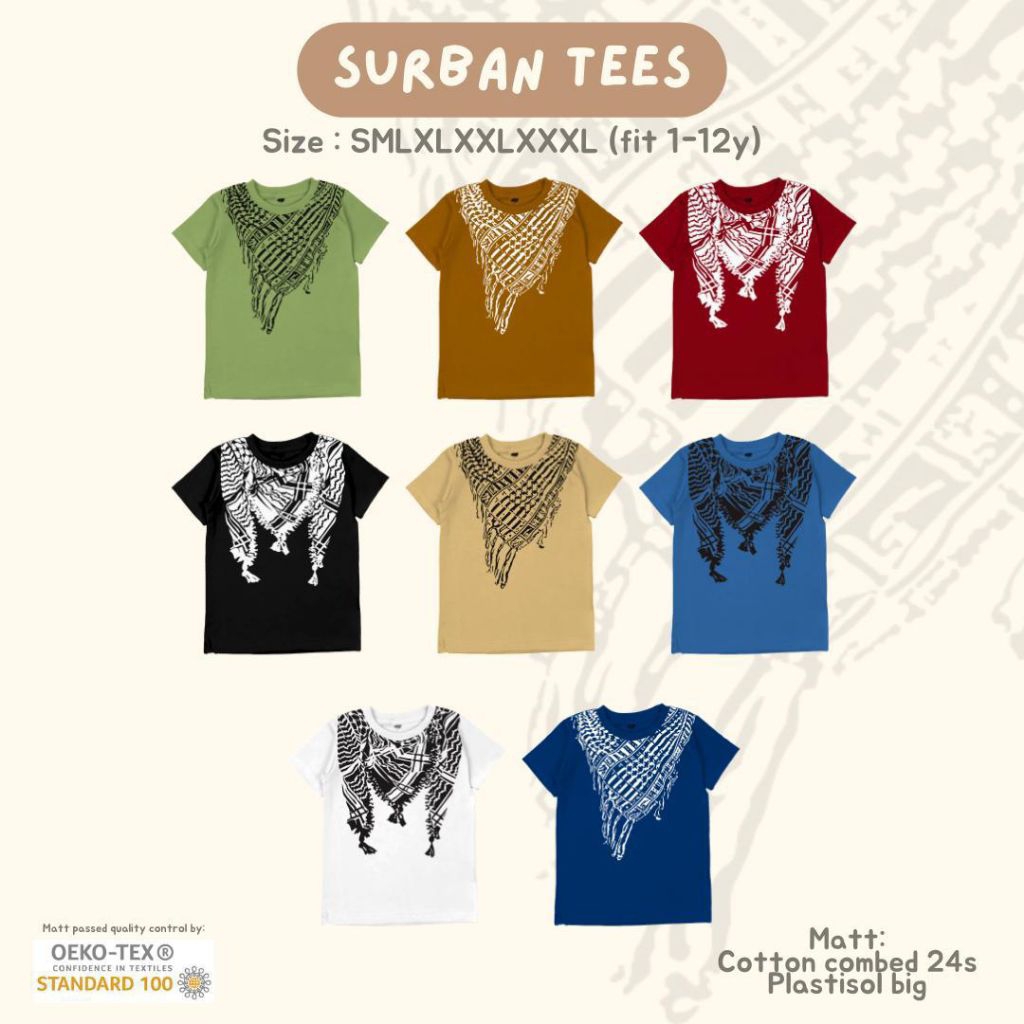 GROSIR 36.600, KAOS ANAK MURAH, KAOS SURBAN PNP, USIA 1-10 THN