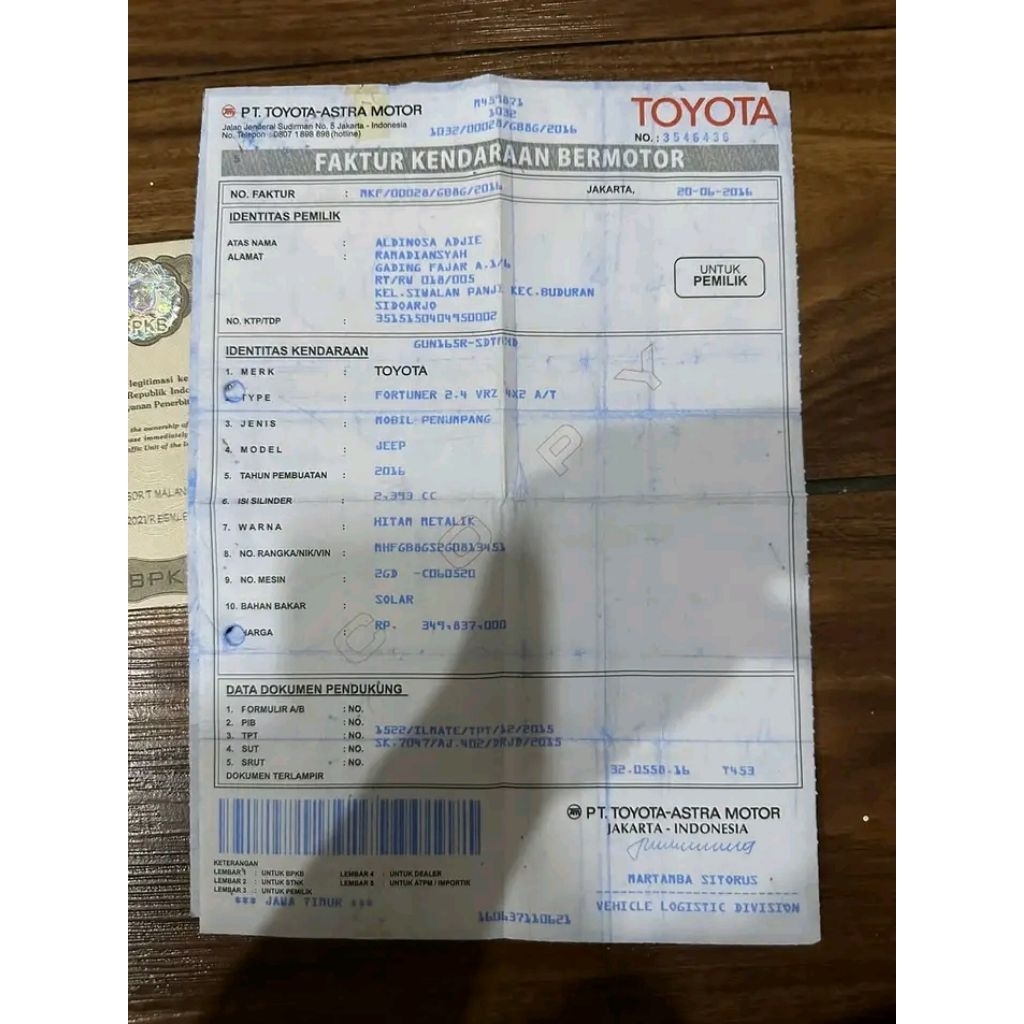 FAKTUR & SERTIFIKAT ( DUPLIKAT FAKTUR ASLI )