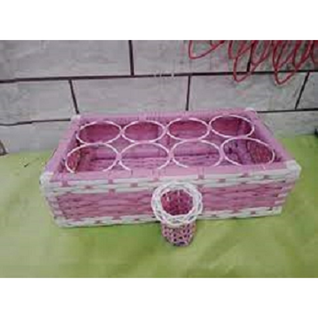 8 cup tempat air mineral keranjang air TEMPAT AQUA GELAS KERANGKA BESI ISI 8 LUBANG Tempat aqua gela