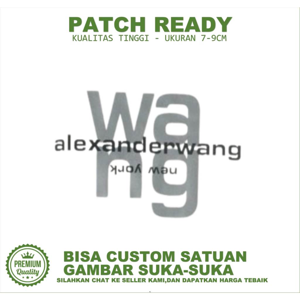 EMBLEM PATCH BORDIR GAMBAR ALEXANDER WANG EMBROIDERY TESTIMONI-BC