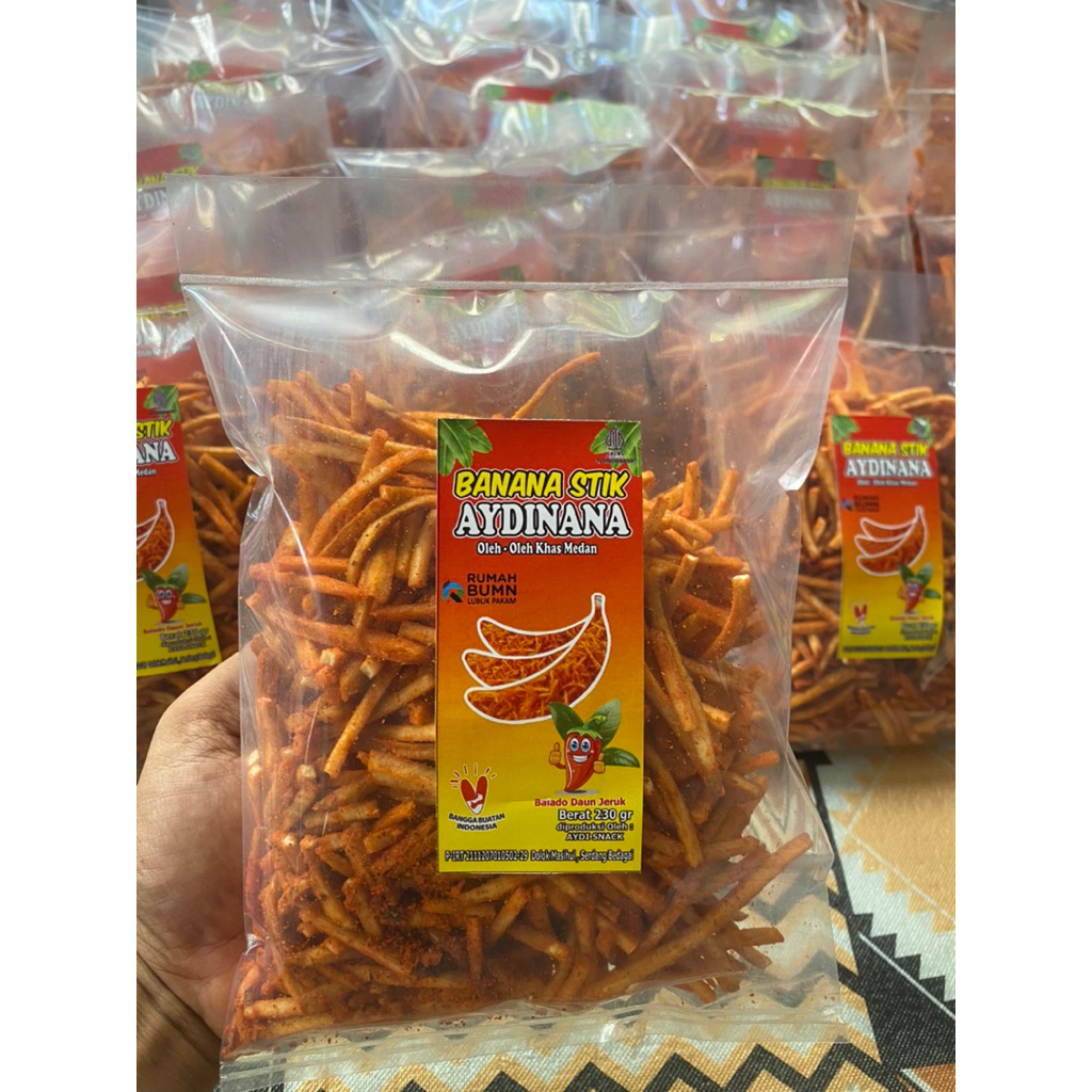 (READY MEDAN) Stik Pisang rasa pedas daun jeruk AYDINANA 230