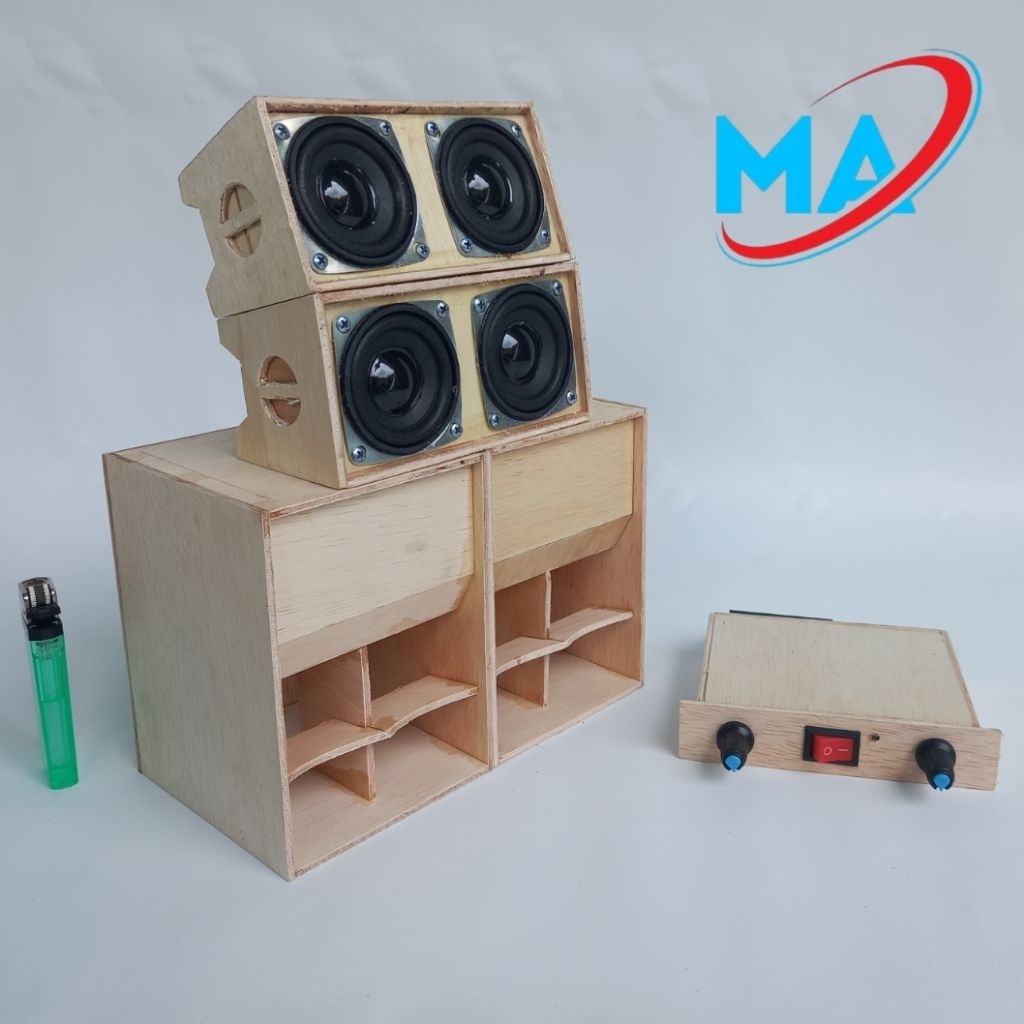 PAKET LENGKAP  (SUPALI 3INCH X2) (LINE ARRAY 2 BOX 4SPIKER) SIAP BUNYI