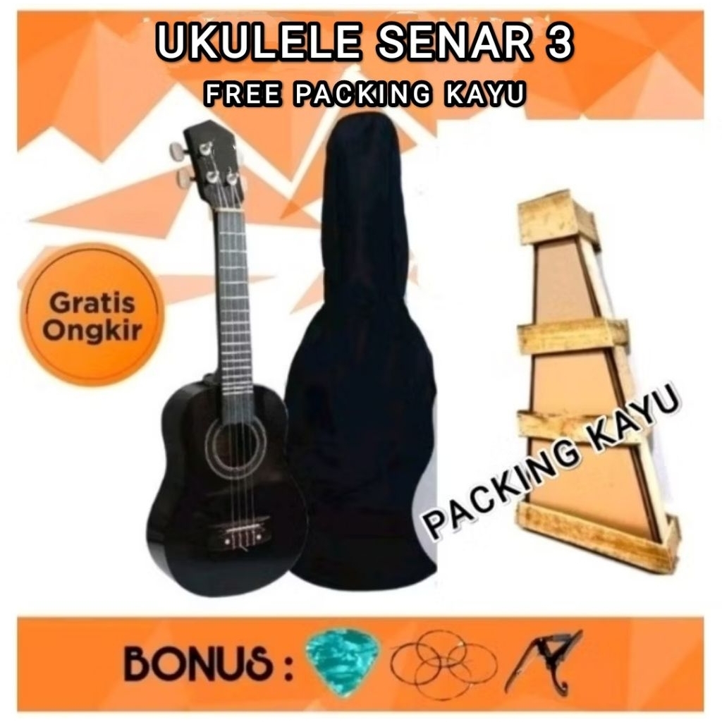 UKULELE SOPRANO SENAR 3 PACKING KAYU */ PAKET PACKING  KAYU AMAN