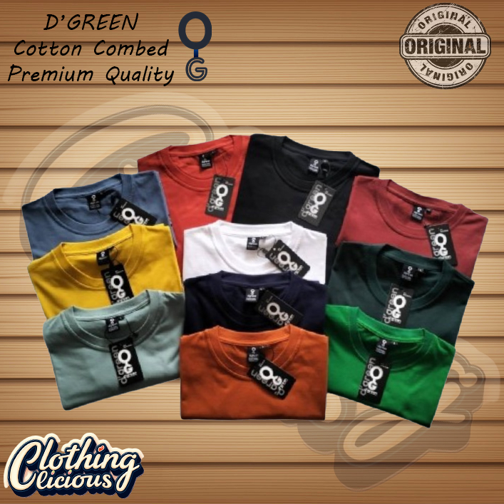 Kaos Polos pendek all item Distro Lengan Pendek D'Green Cutton Combed 30s Gramasi 150-160gsm Pria & 