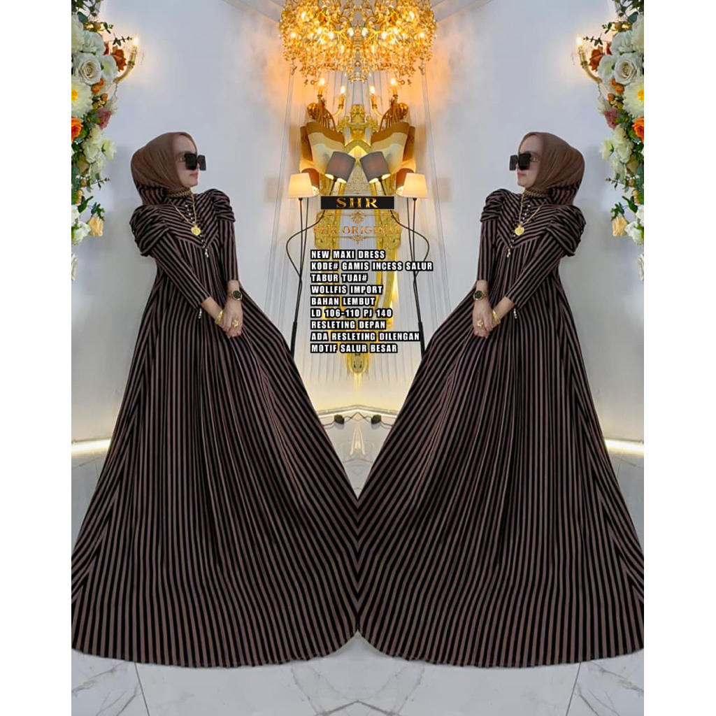 NEW SHR MAXI DRESS SALUR PRINCES WOLPIS ORI SHR 100%