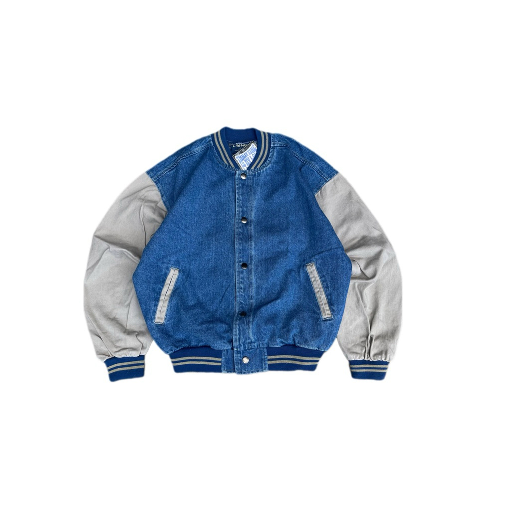 Jacket Varsity Size Boxy Large Craft Vintage Denim