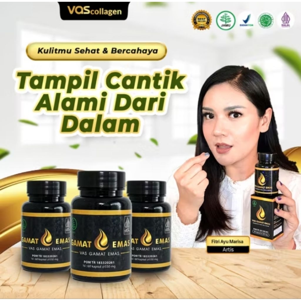 Vas gamat emas collagen colagen original 100% asli ori pemutih badan wajah glowing ampuh permanen bp