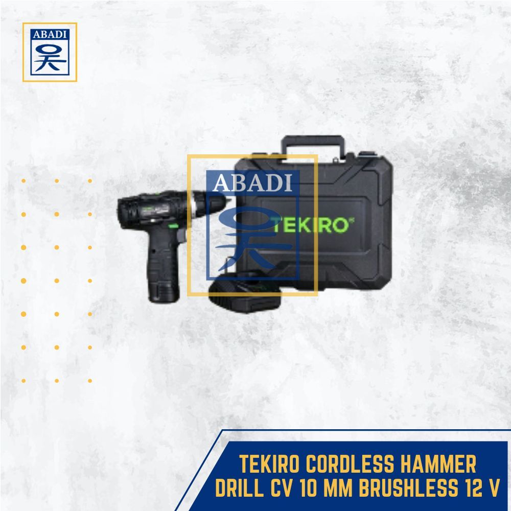 CORDLESS HAMMER DRILL CV 10 MM BRUSHLESS 12 V TEKIRO