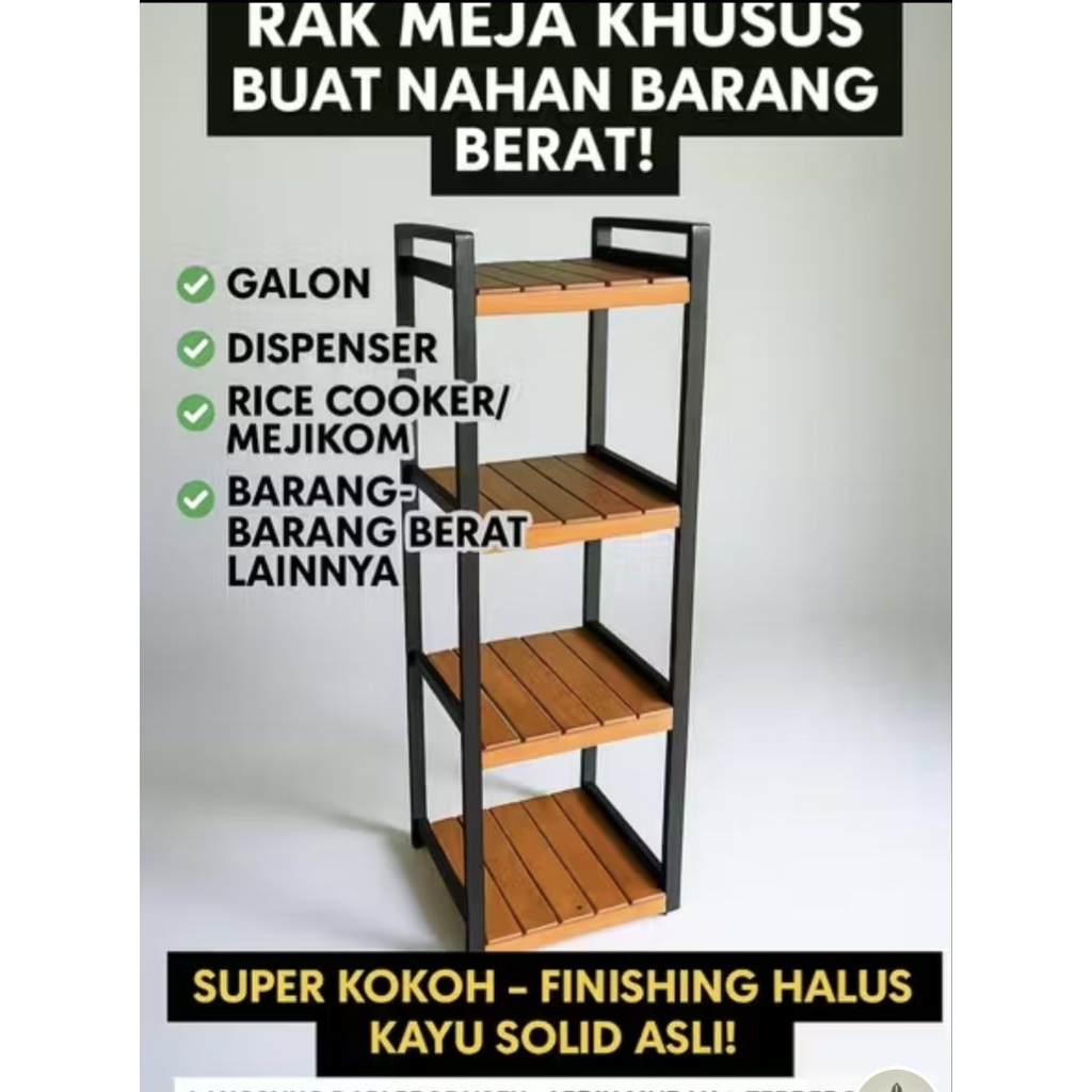 Full Finishing Rak Susun Kayu minimalis Serbaguna / Rak helm 4 susun