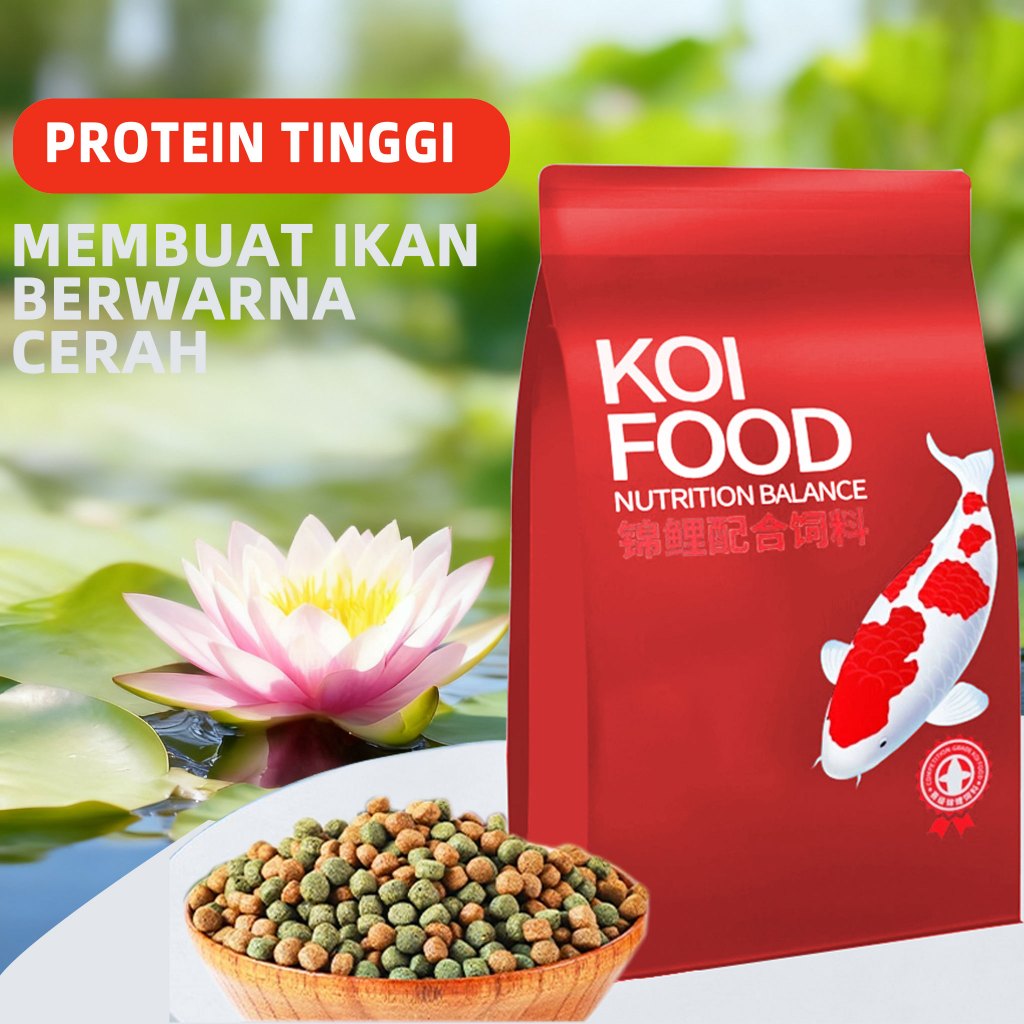 makanan ikan koi premium 1KG makanan ikan mas koki terbaik cepat besar Pellet Makanan ikan Koi high 