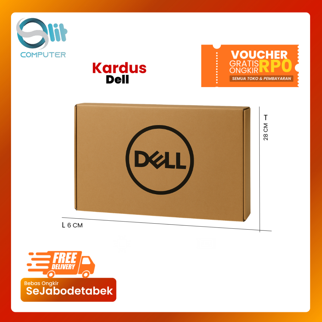 Kardus Bekas Dell Original – Box/Dus Laptop 12–15.6” (Bekas Layak, Packing Aman)