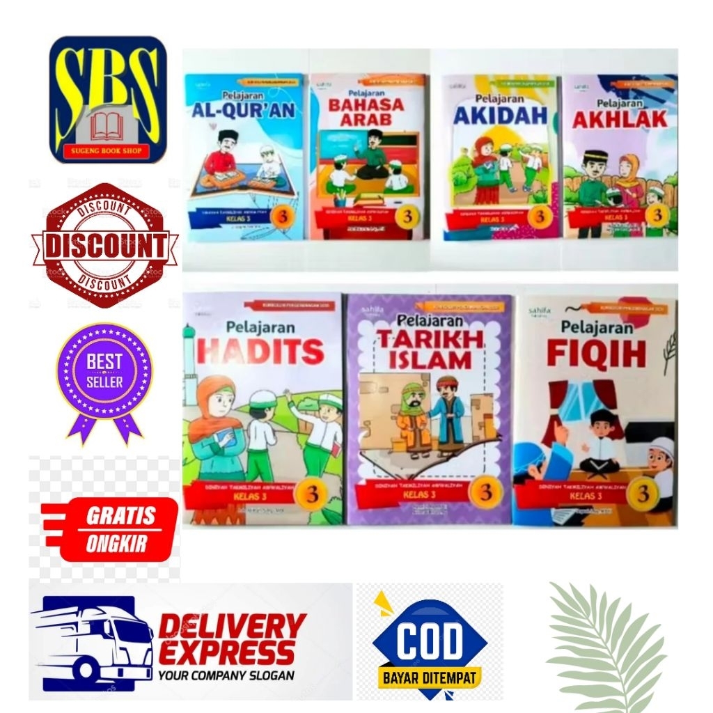 BUKU MDTA SATU PAKET 7 MAPEL UNTUK KELAS 3 KURIKULUM 2020 ENERBIT SAHIFA