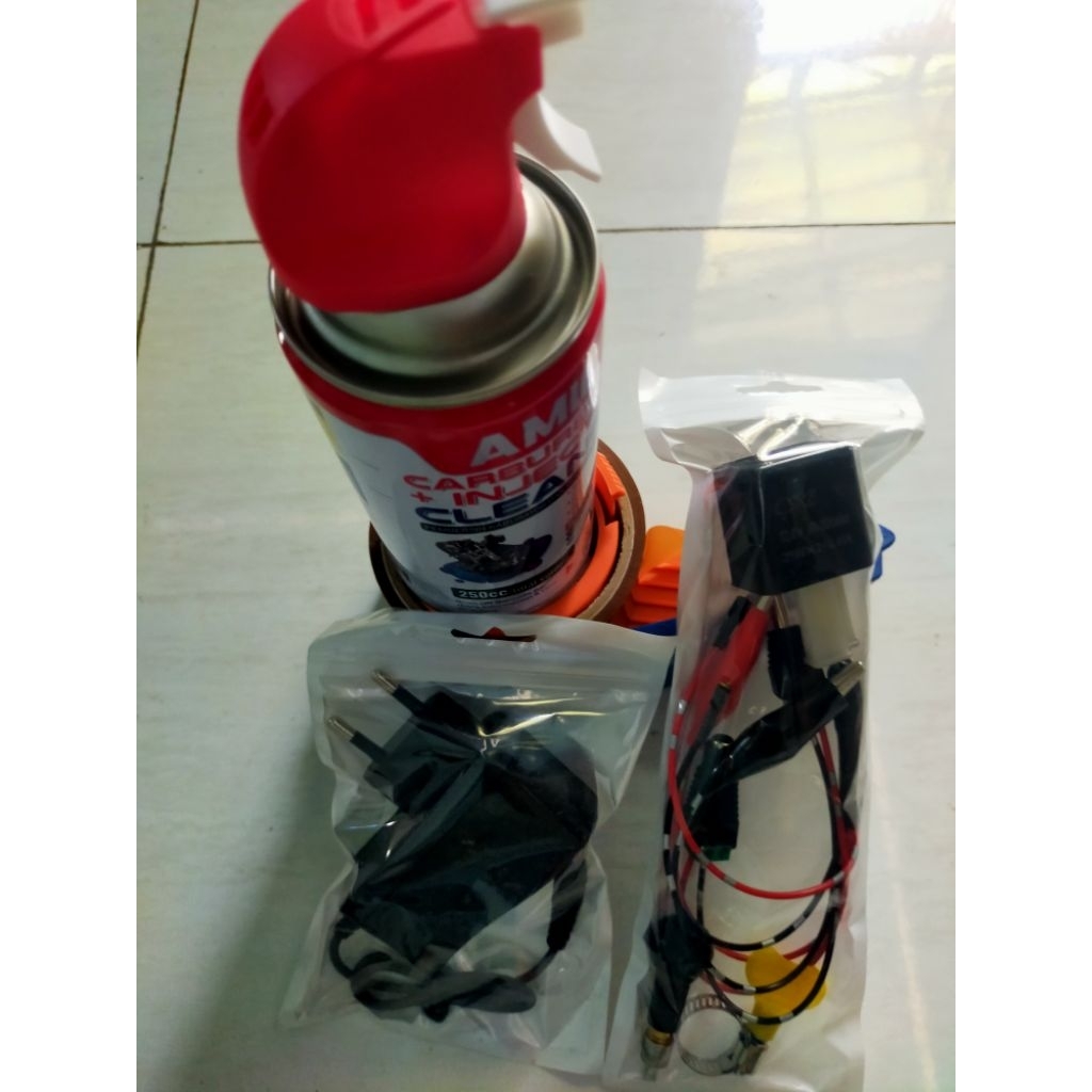 paket lengkap alat pembersih injektor otomatis full set + cairan clener