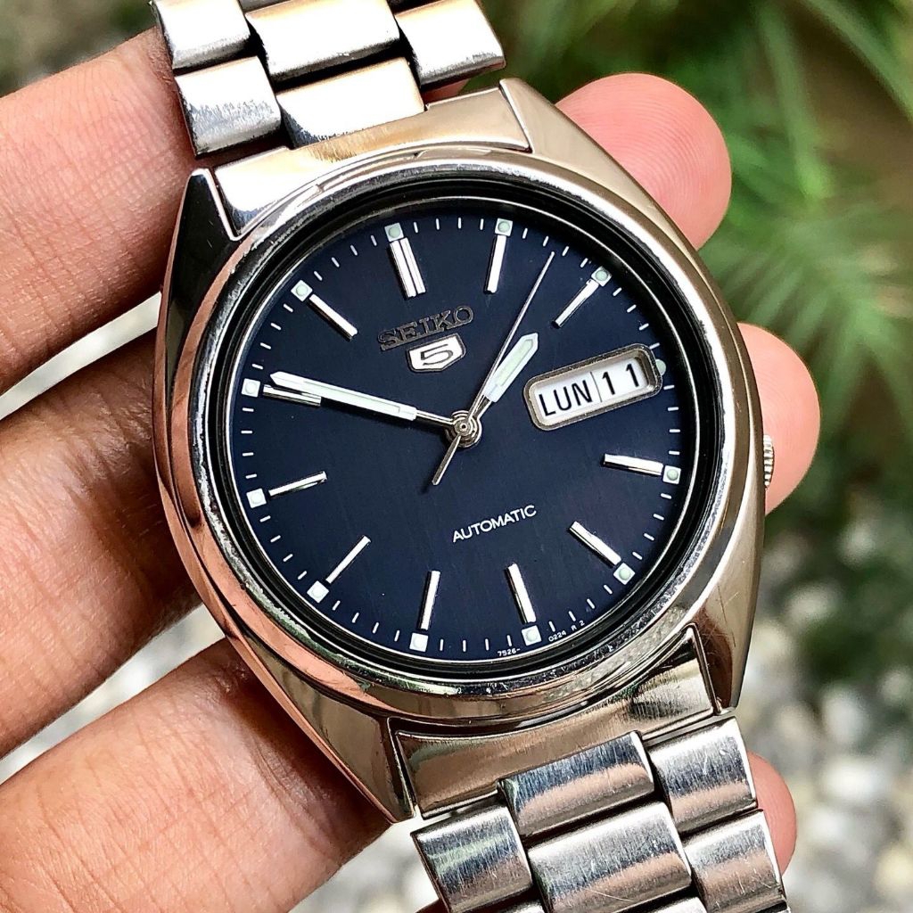 Seiko 5 Automatic Navy Dial Day Date 7S26-0480