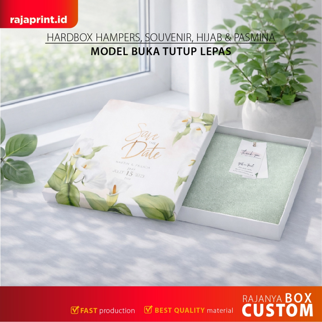 kotak Hijab / kotak Pasmina / hardbox buka tutup atas / hardbox custom / bloombox / hardbox / hardbo