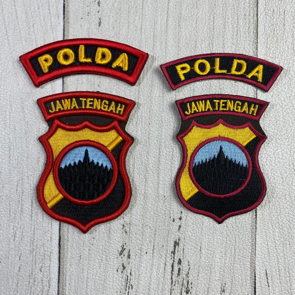 Bet Bordir Atribut PDL Logo JATENG Timbul POLDA JAWA TENGAH 3D Timbul