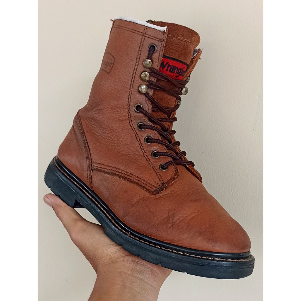 WRANGLER DEWITT Leather Boots Brown USA