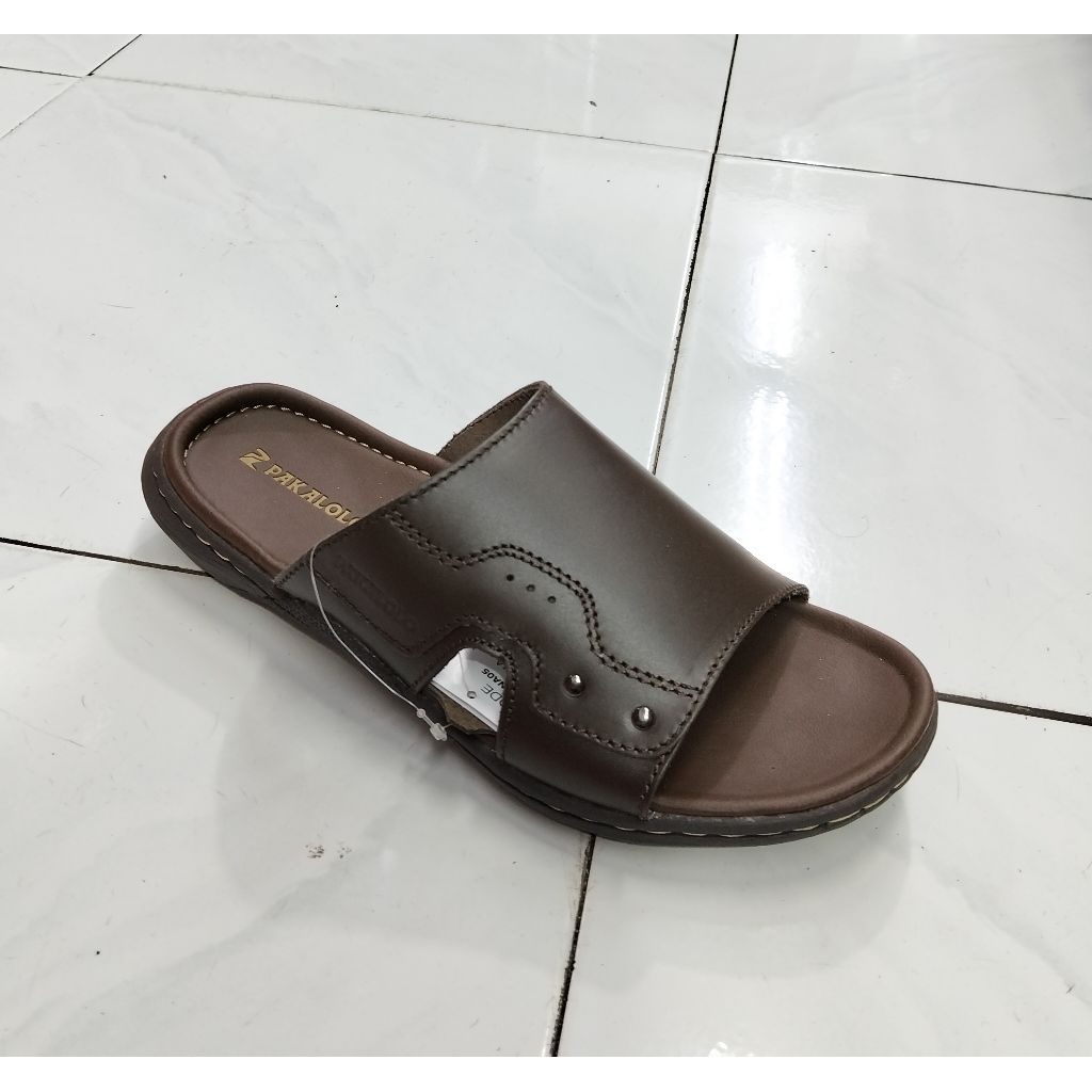 PAKALOLO ARJUNA 05 COKLAT Sandal Slide Pria Original Leather