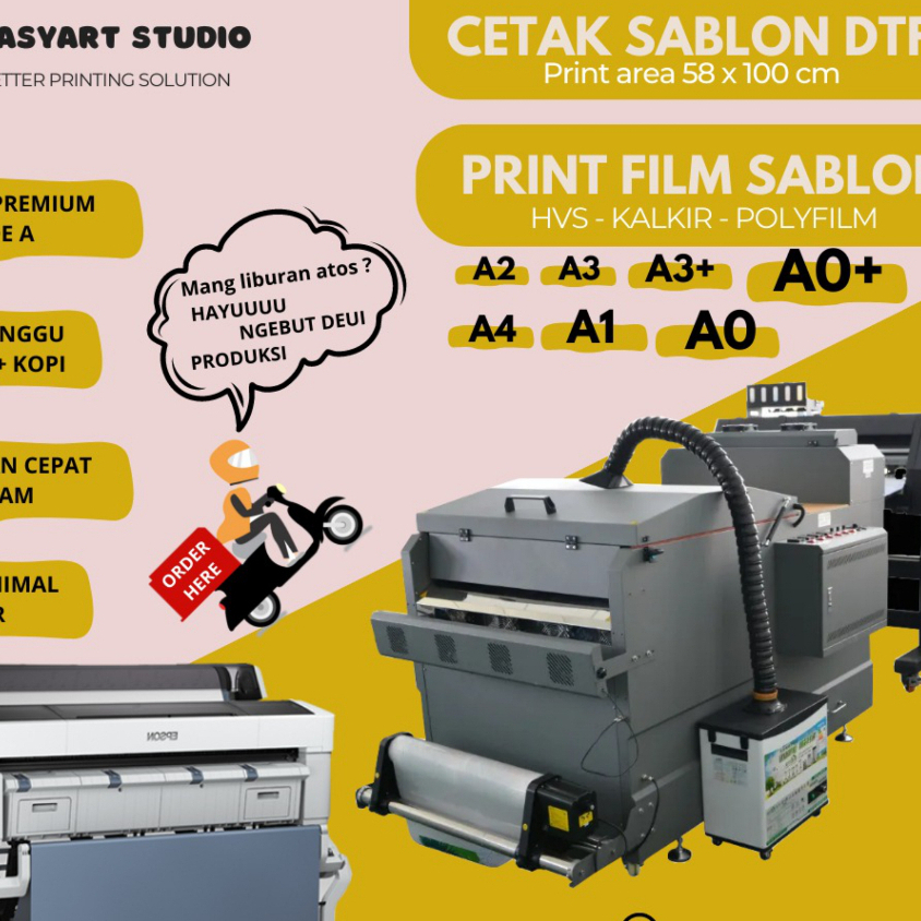 Print hvs kalkir pollyfilm Film Sablon untuk afdruk sablon manual