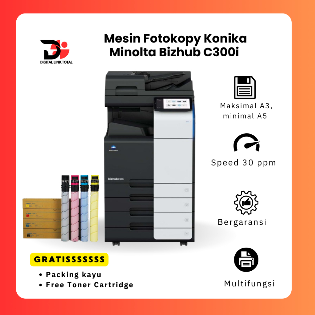 Mesin Fotocopy Warna Konica Minolta Bizhub C300i | Mesin Fotokopi Kantor & Usaha ATK