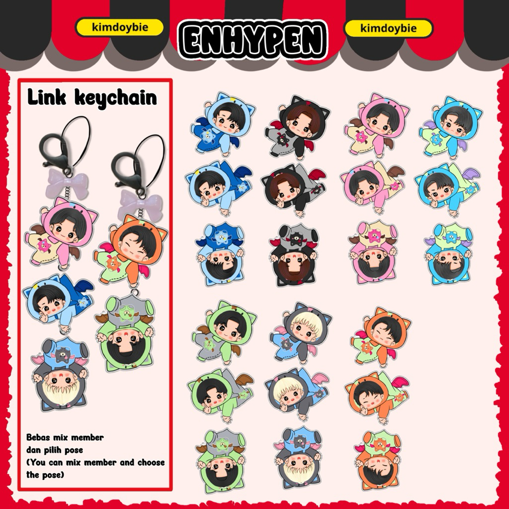 preorder enhypen phonestrap chibi, keychain link enhypen vampir voice keyring