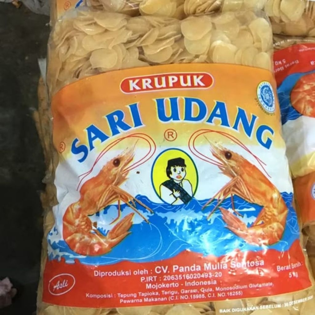 Kerupuk Sari Udang / Kerupuk Oren / krupuk dacil / krupuk ketoprak / krupuk gado-gado 5kg