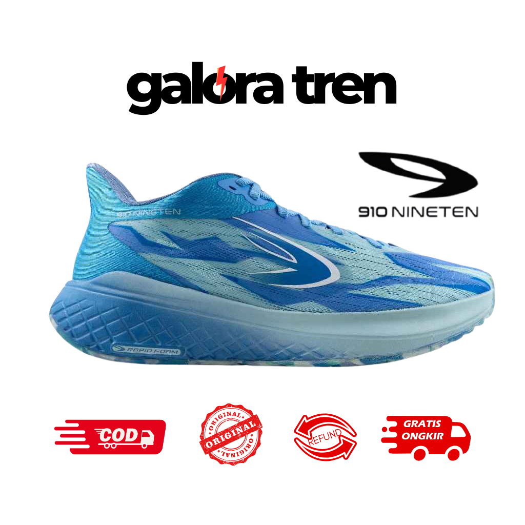 910 KANZAKI 2.0 BIRU - BURGUNDY - HITAM  - Sepatu Lari / Kanzaki 2.0 910Nineten Original