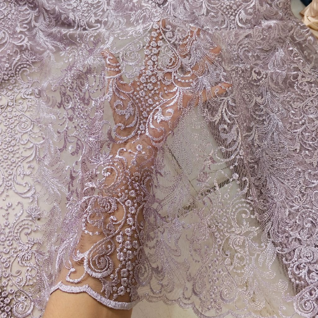 kain brokat tile prada - Harga/0,5m - kain brokat prada lace - kain brokat prada etnik - bahan prada