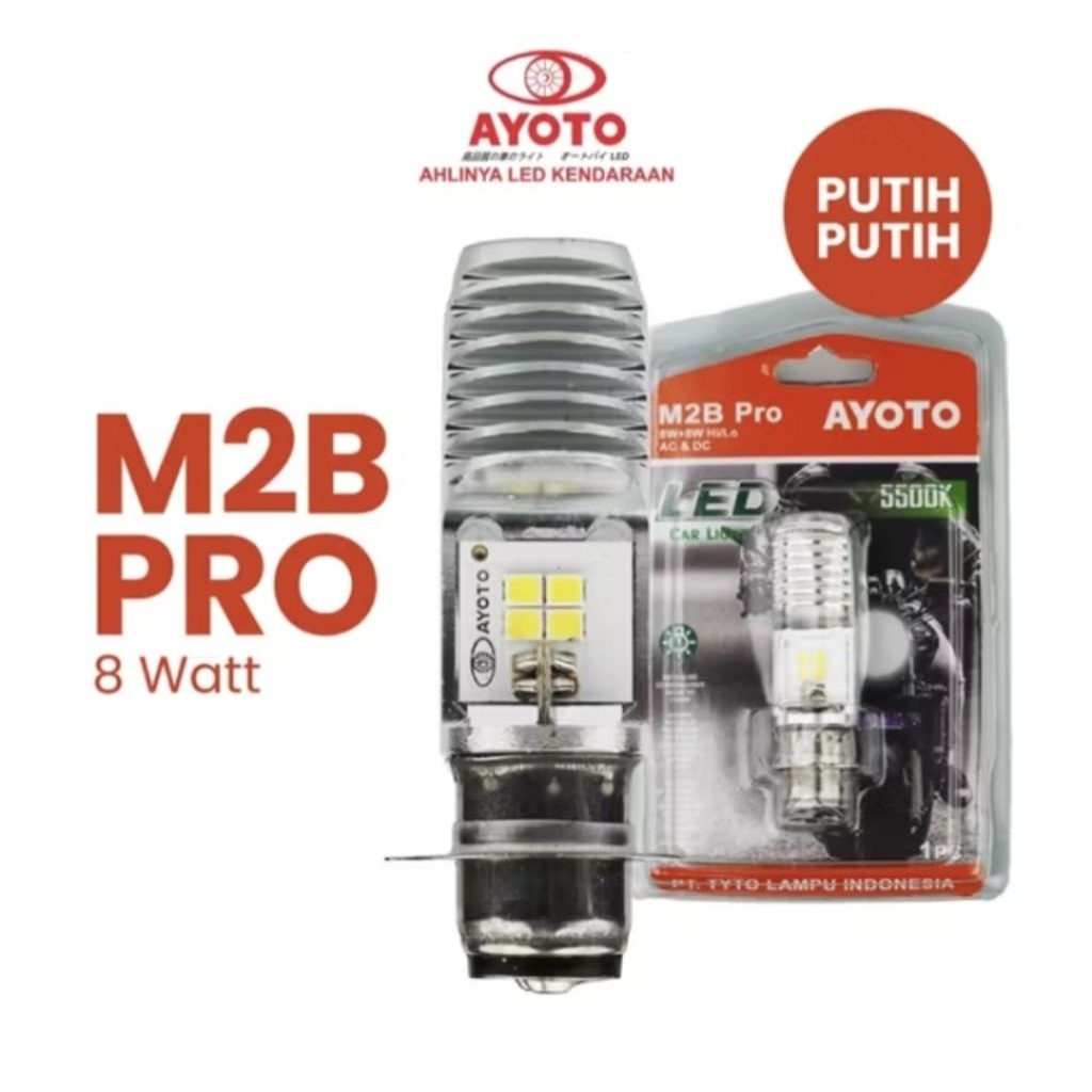 Lampu motor led motor bebek/matic AYOTO M2B PRO AC DC HI/LO