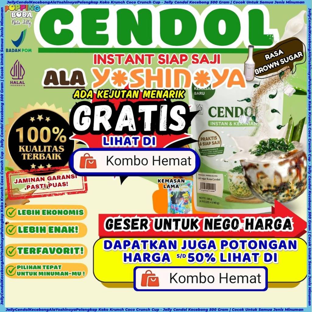 JellyCendolKecebongAlaYoshinoyaPelengkap Koko Krunch Coco Crunch Cup - Jelly Cendol Kecebong 500 Gra