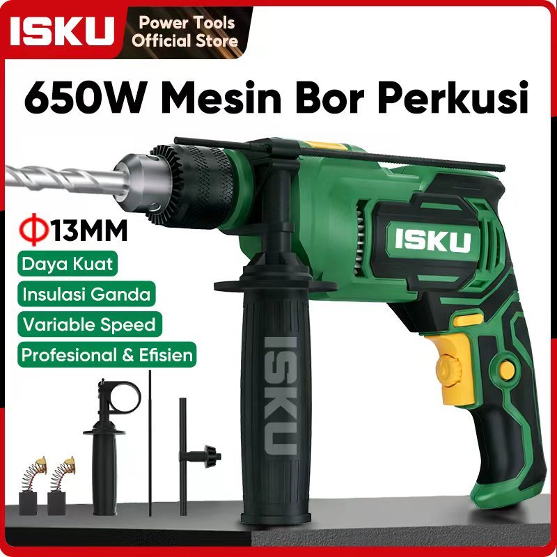 ISKU Bor Listrik 13mm Mesin Bor Bor Impact Bolak Balik Bor Listrik Impact Impact Drill Listrik Elect