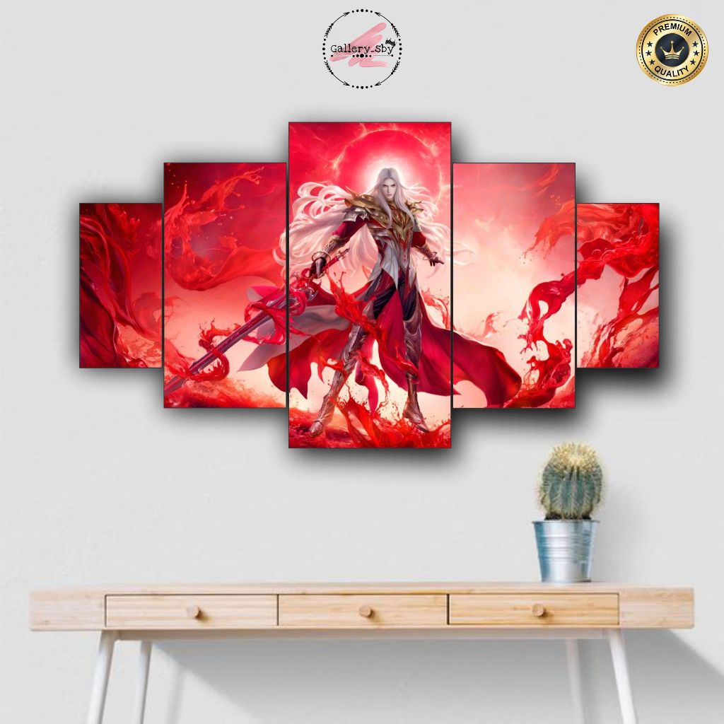 Hiasan Dinding Donghua SOUL LAND TANG SAN DOULUO DALU 70x40cm I 1 SET Isi 5pcs Poster Kayu DONGHUA S