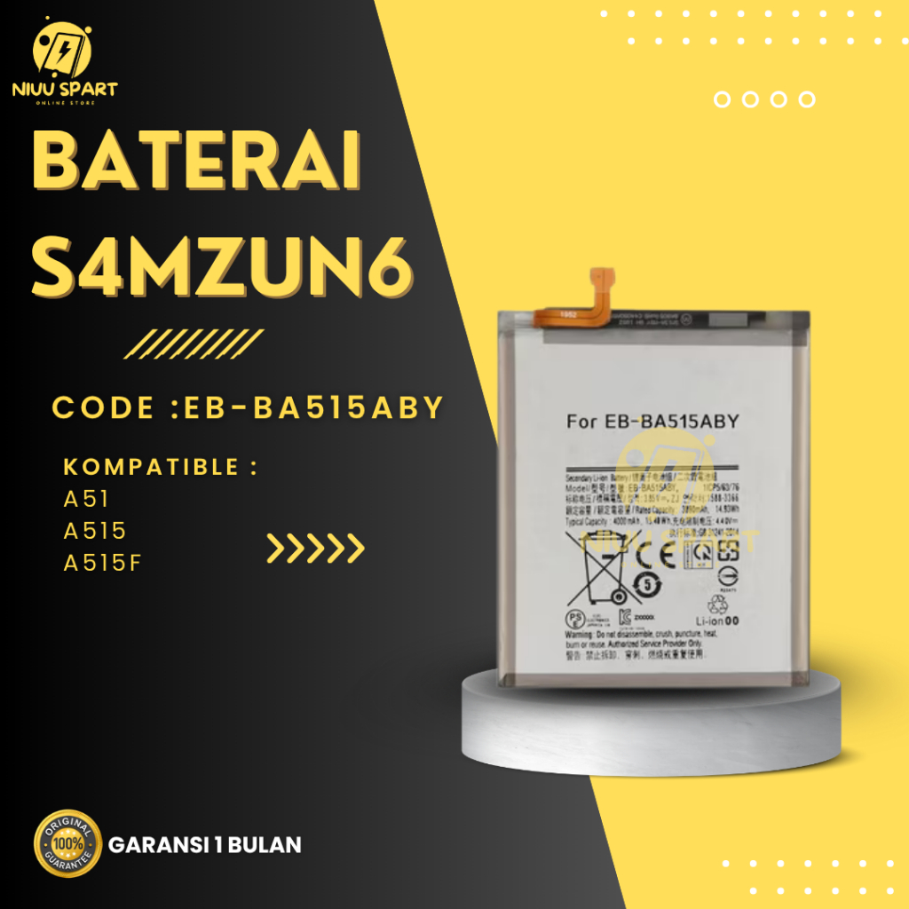 BATERAI BATTERY SAMSUNG A51 EB-BA515ABY  DOUBLE [IC POWER] ORIGINAL