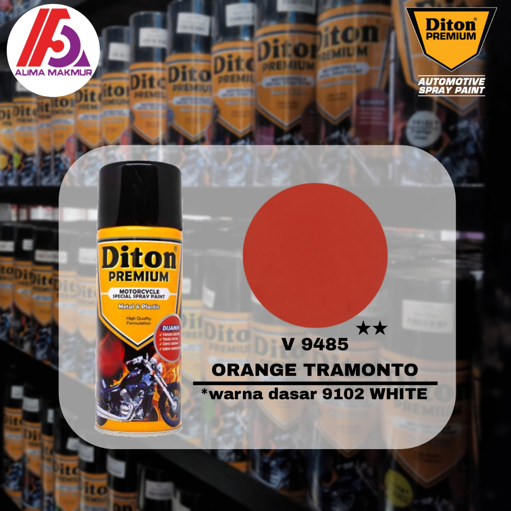Diton Premium V 9485 Orange Tramonto 400cc / Pilok Pastel Oren / Pilok Diton Pastel Orange