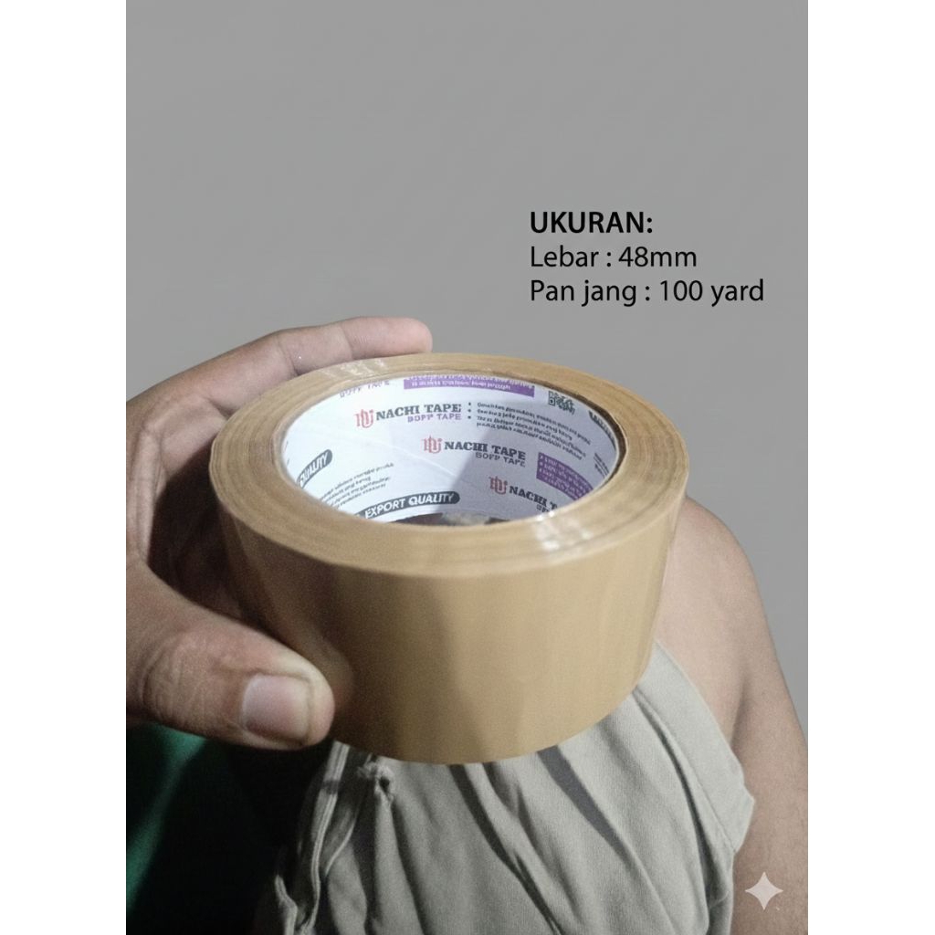 lakban coklat nachi 48mm 100 yard (1pcs) 100% original