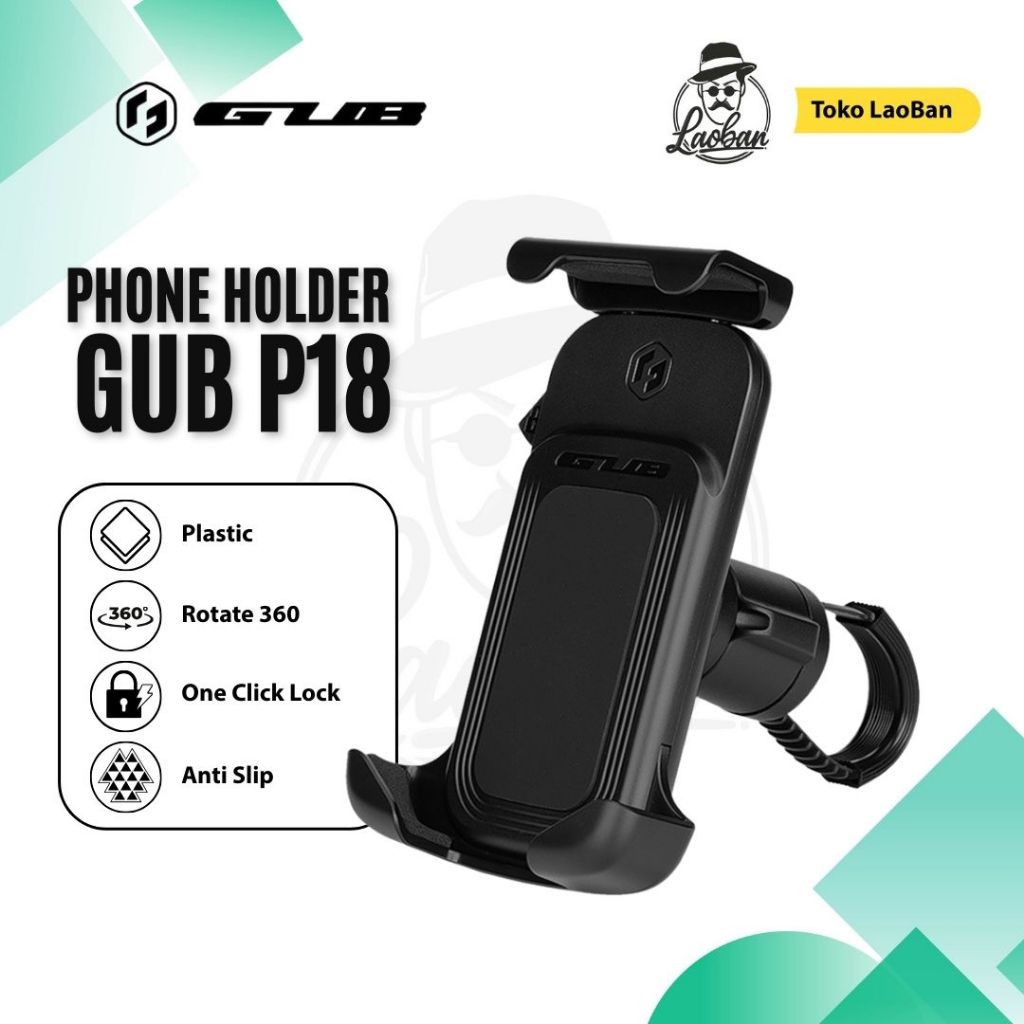 Phone Holder HP GUB P18 2026 Original - Holder Handphone Sepeda Lipat Sepeda Gunung Sepeda Balap