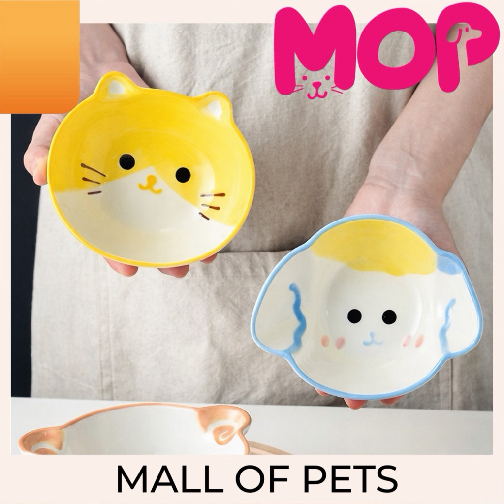 MOP / Pet Bowl / Tempat Makan Anjing Kucing / Mangkuk Keramik / Ceramic Pet Feeder / Mangkok Keramik