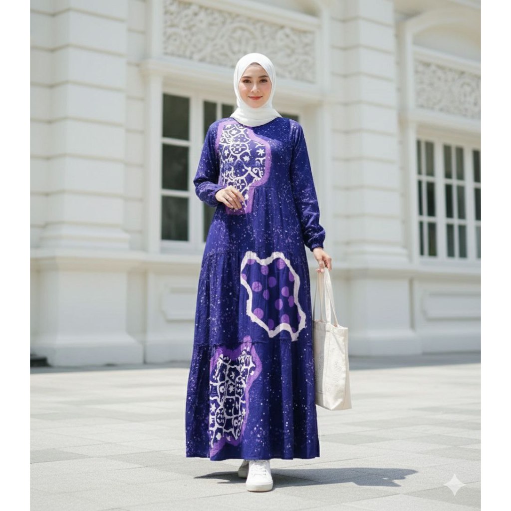 Ariefa Batik - TERLARIS GAMIS RAYON CANDI MEKAR LD 110 PB 140 TERMURAH - GAMIS CANDI MEKAR SIZE XL -