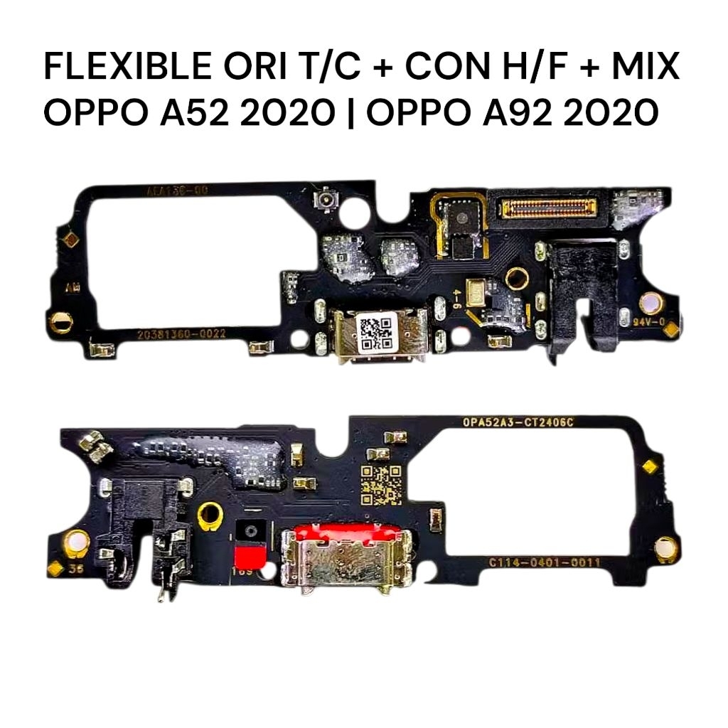 HP OPPO A52 2020 | OPPO A92 2020 FLEXILBE ORI CON T/C + CON H/F + MIC | PAPAN CAS ORIGINAL