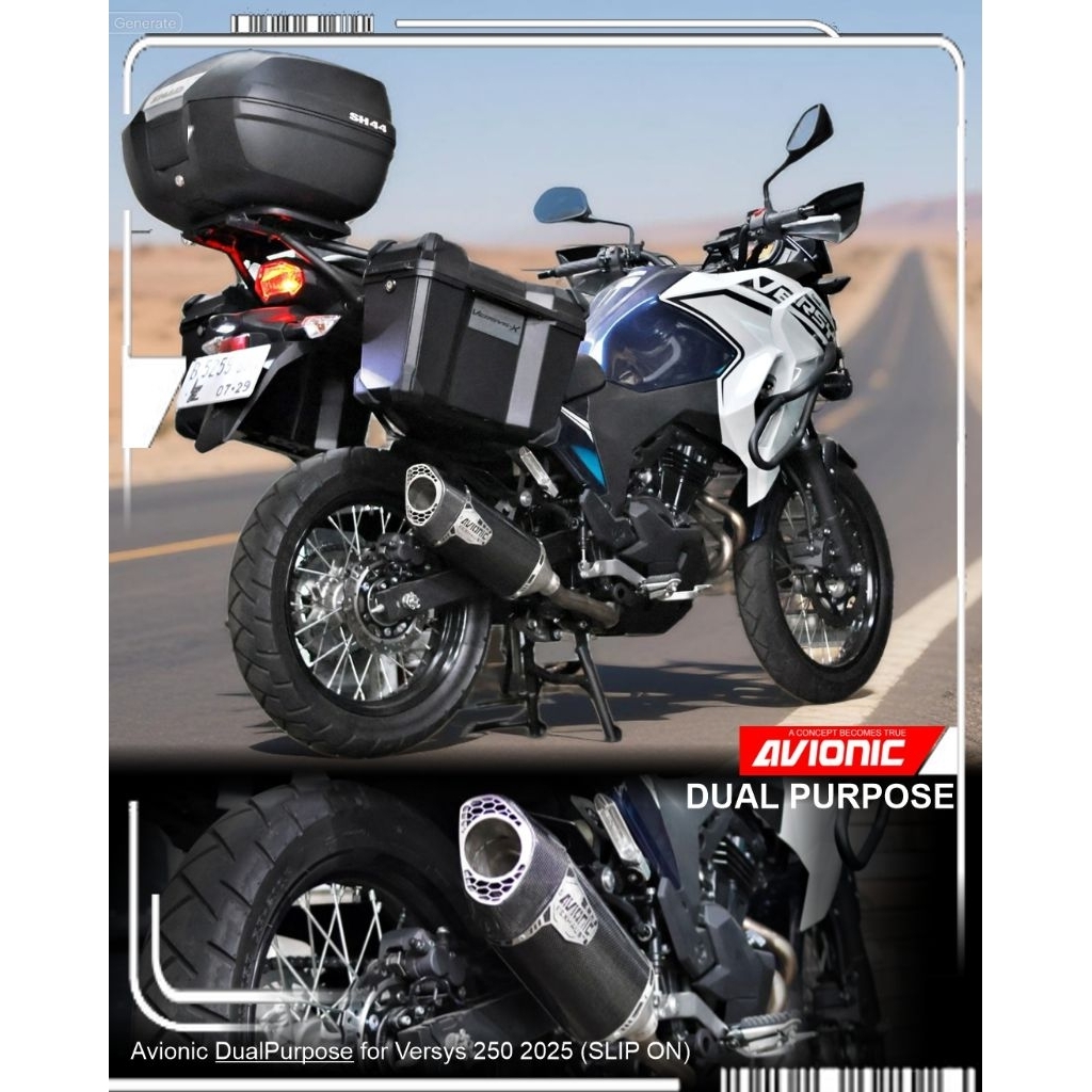 Knalpot Versys 250 Avionic Exhaust ( Slip On ) 100% Carbon Kevlar Composite