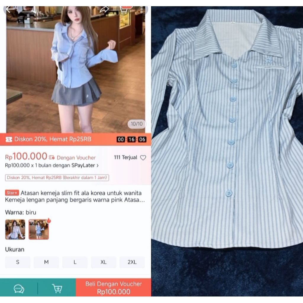 Kemeja slim fit wanita