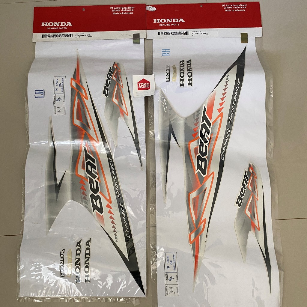 Stiker Striping Polet Beat Karbu Putih 2011 2012 Original AHM